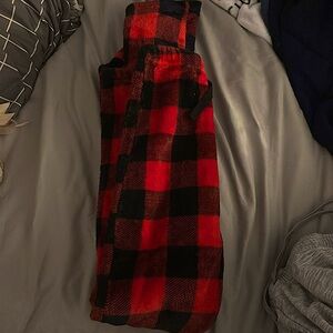 red and black checkered pants
